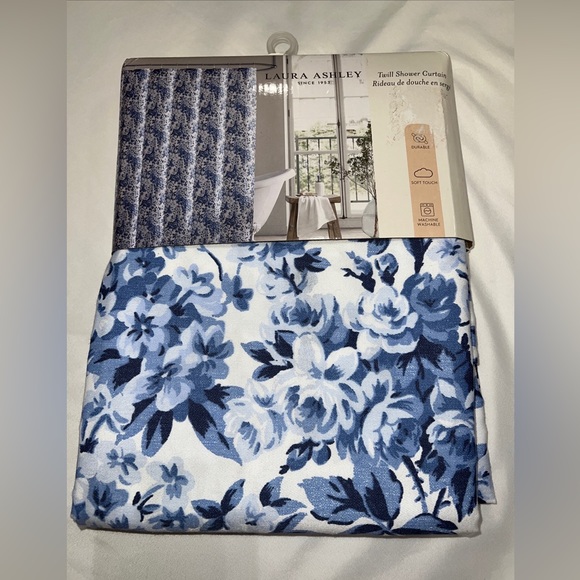 Laura Ashley Bath Laura Ashley Blue Floral Shower Curtain Cottage